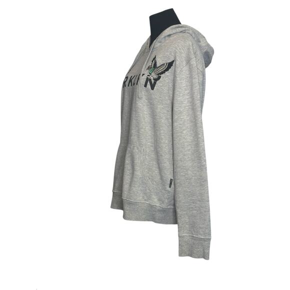 Brooklyn Cloth gray embroidered long sleeves hoodie sweatshirt size Medium - Picture 8 of 10